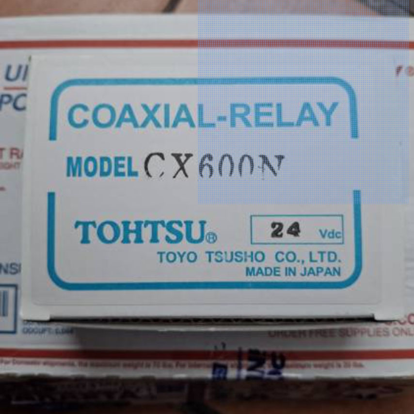 Relay Coaxial Antena Merk Tohtsu, Tipe CX-600N 24V dengan model konektor N female <p>Tohtsu CX-600N SPDT N-Tipe Coaxial Antena Relay 24 VDC Coil</p>

<p>Barang ini dengan kotak asli dan baru, dengan buku manual spesifikasi relay antena coaxial tipe Tohtsu CX-600N SPDT dengan konektor N-type pad tiap portnya. Impedansi  50 ohm dan memiliki coil aktivasi 24 Vdc. Relai dapat digunakan sebagai relai pemancar dan penerima untuk base station, atau sebagai alat untuk switching dua sinyal 50 ohm.</p>