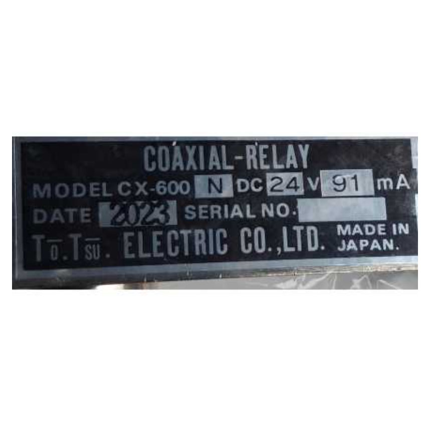 Relay Coaxial Antena Merk Tohtsu, Tipe CX-600N 24V dengan model konektor N female