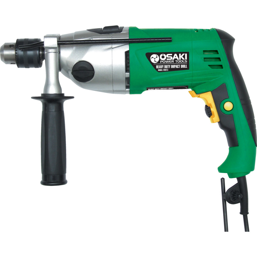 IMPACT DRILL 1050W 240V IDH013 Suitable for DIY & hobby use. Variable speed forward and reverse. Heavy-duty 2 speed gearbox. Switches easily from rotary to impact action. Locking side handle with integral metal depth stop